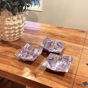 Set of Three Purple Handmade Bowl Cozy/Trivet/Potholder - to protect from heat